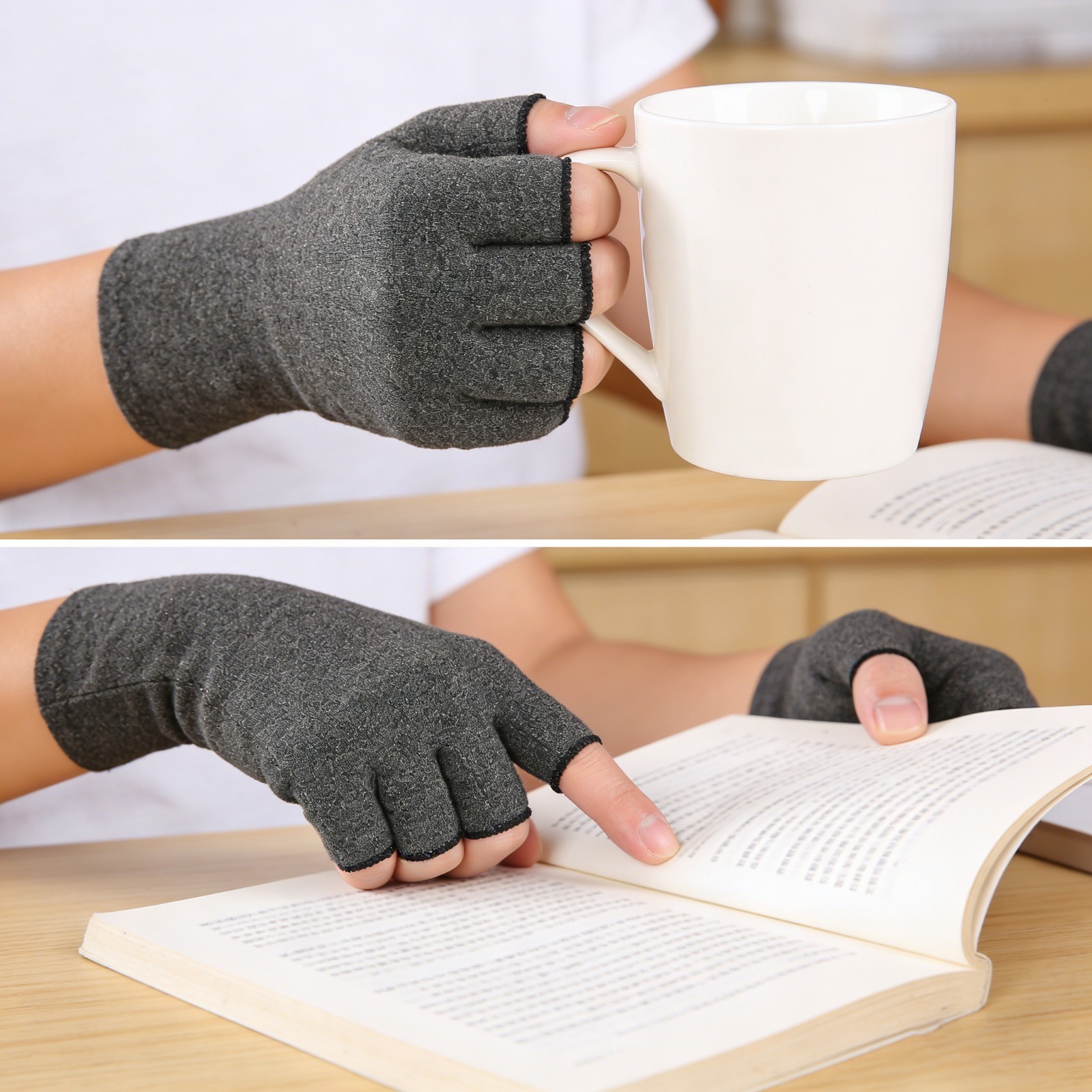 Arthritis Compression Gloves Fingerless Hand Support Carpal Tunnel Pain Relief