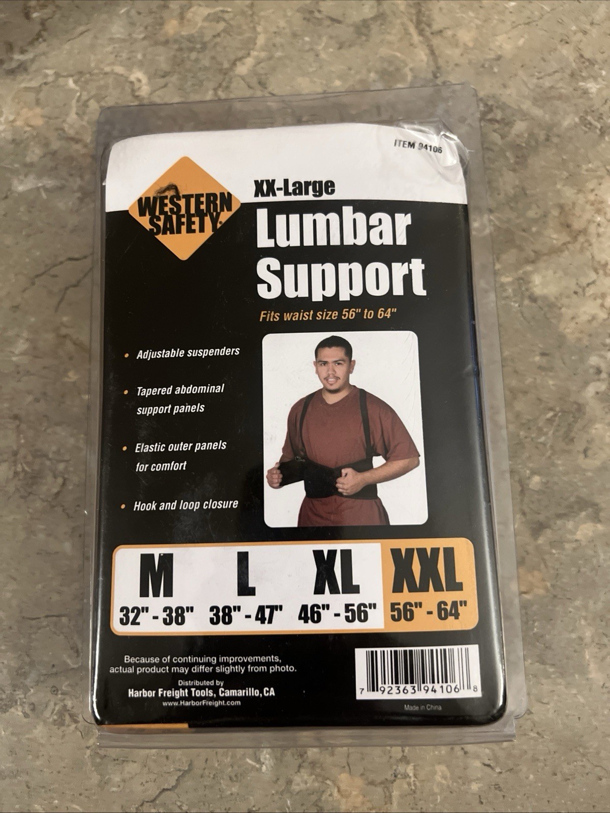 Western Safety 2XL Lumbar Support Belt Fits 56”-64”