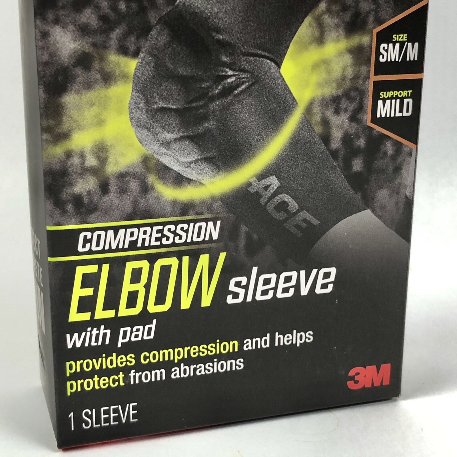 ACE Compression Elbow Sleeve with Pad Abrasion Protection Size SM/M Mild Support