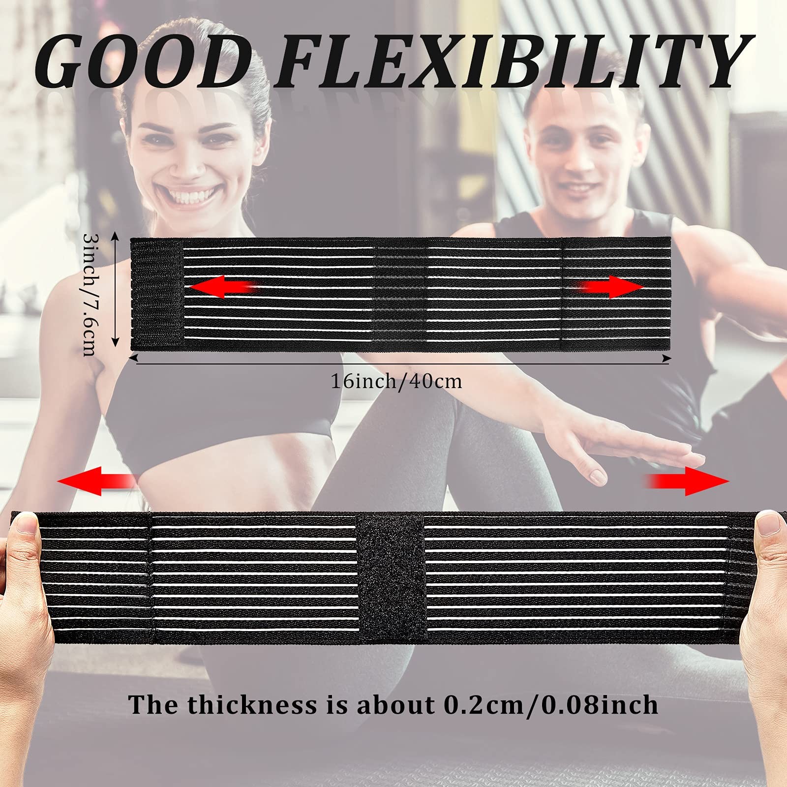 Sumind 4 Pieces Wrist Brace bands compression strap One Size, black