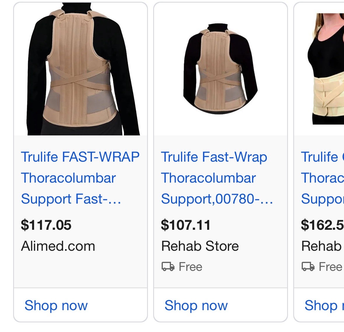 TRULIFE 780 05 FAST-WRAP Thoracolumbar Support X-large NEW