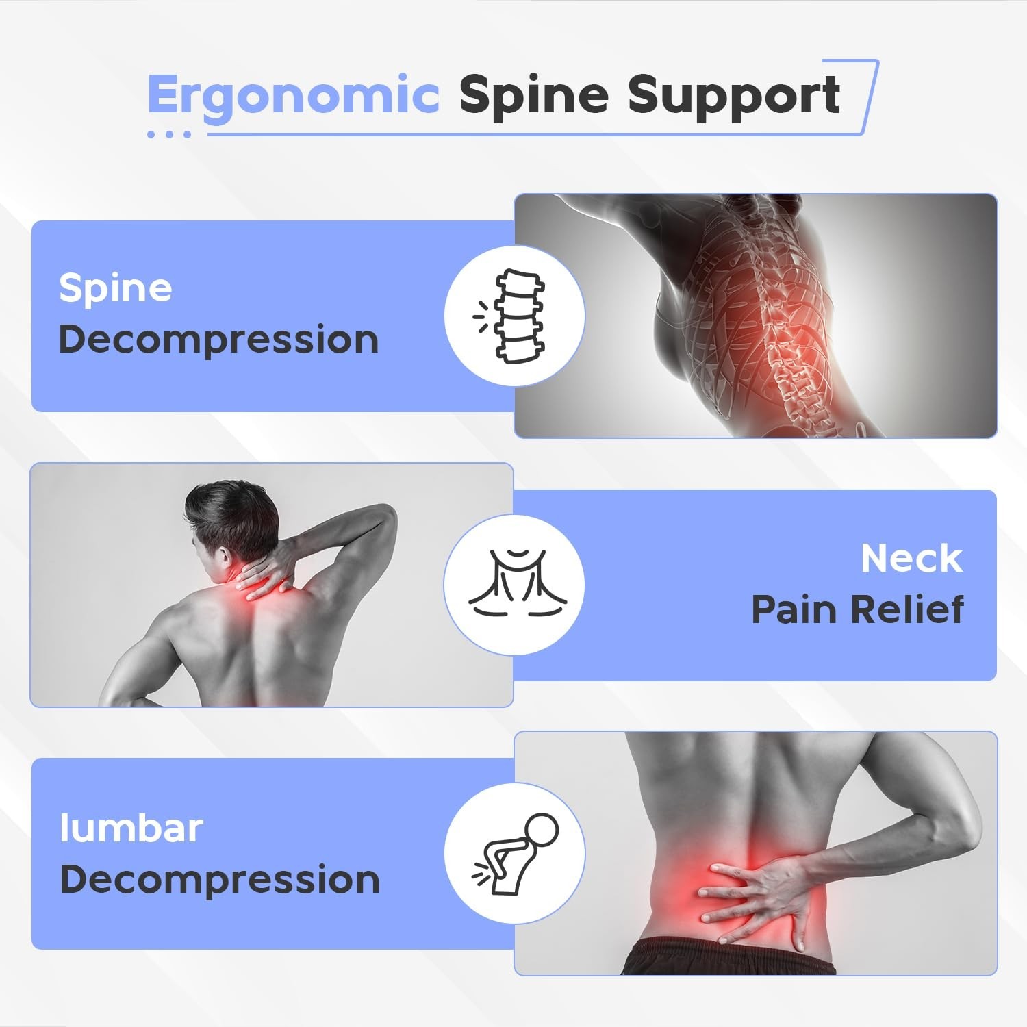 4 Level Back Stretcher Lumbar Support Board Spine Stretch Posture Corrector