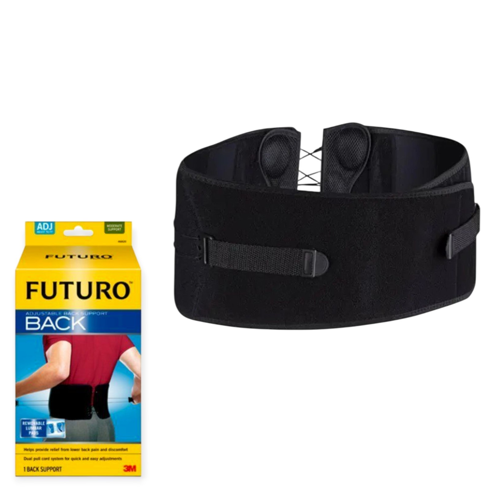 Futuro Adjustable Back Support Lumbar Black 46820 BNIB UNISEX 73-129cm Waist U
