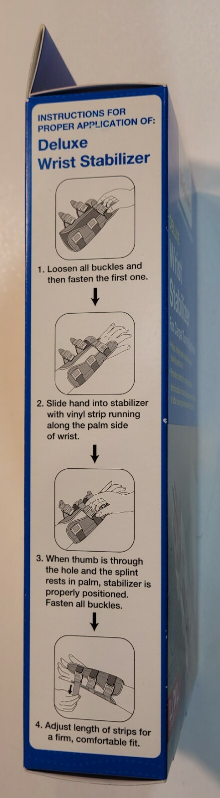 WALGREENS DELUXE WRIST STABILIZER FOR CARPEL TUNNEL SYNDROME L/XL FITS LEFT