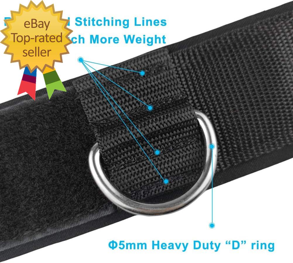 Padded Ankle Cable Straps for Cable Machine – Ankle Cuffs of Glute Leg Kickback