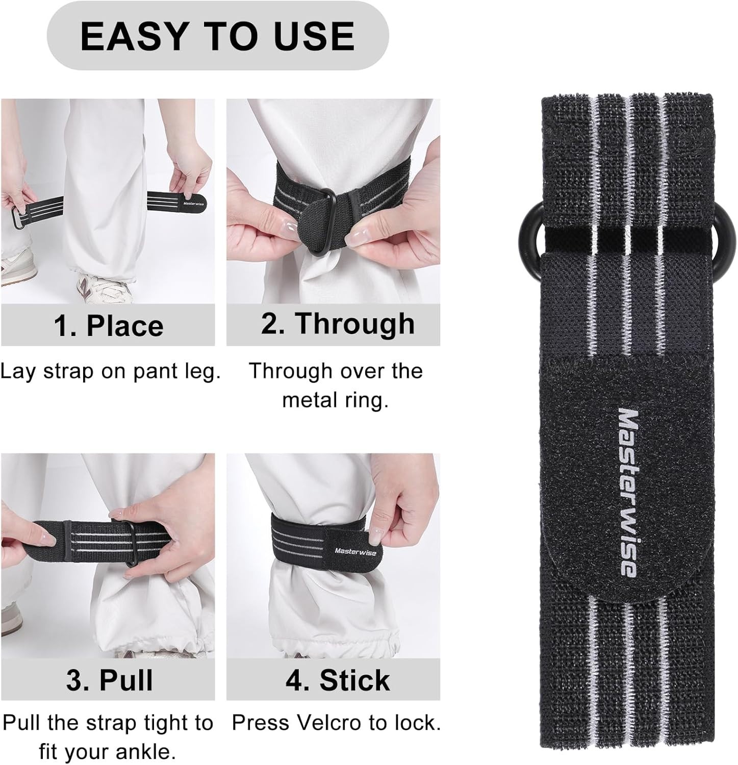 Adjustable Elastic Ankle Straps Boot Pant Leg Bands for Hiking Biking Travel New