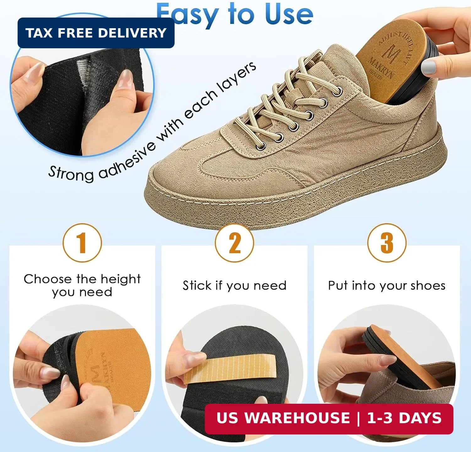 Adjustable Orthopedic Heel Lift for Leg Length Discrepancies and Heel Pain,Sport