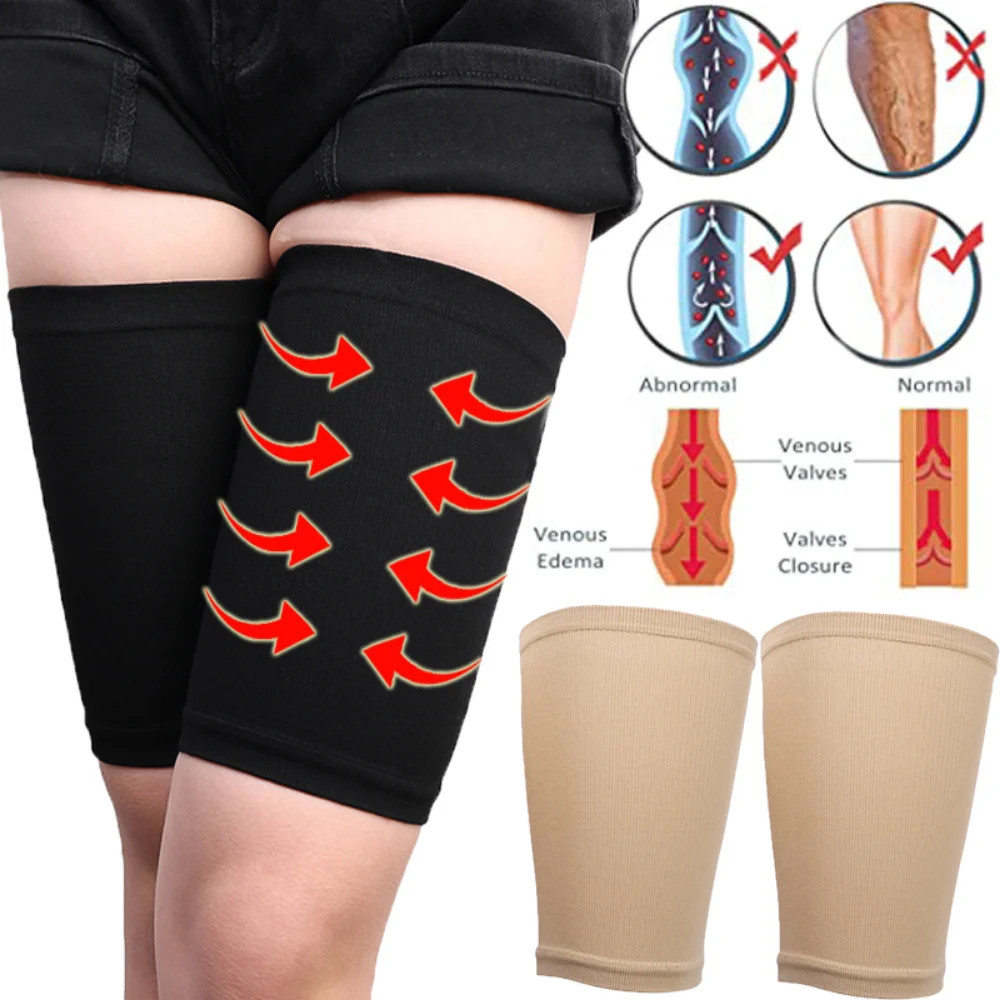 2Pcs Thigh Compression Sleeves Hamstring Compression Sleeve for Quad Groin Pain