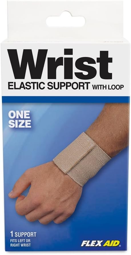 Wrist Support Wrap Elastic Wrist Brace with Loop Beige One Size Pack of 1