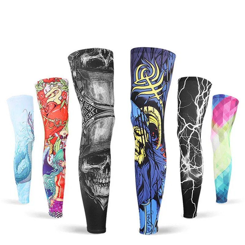 Cycling Leg Sleeves Sports Safety Quick Dry Anti UV Ice Silk Leggings Cover Leg