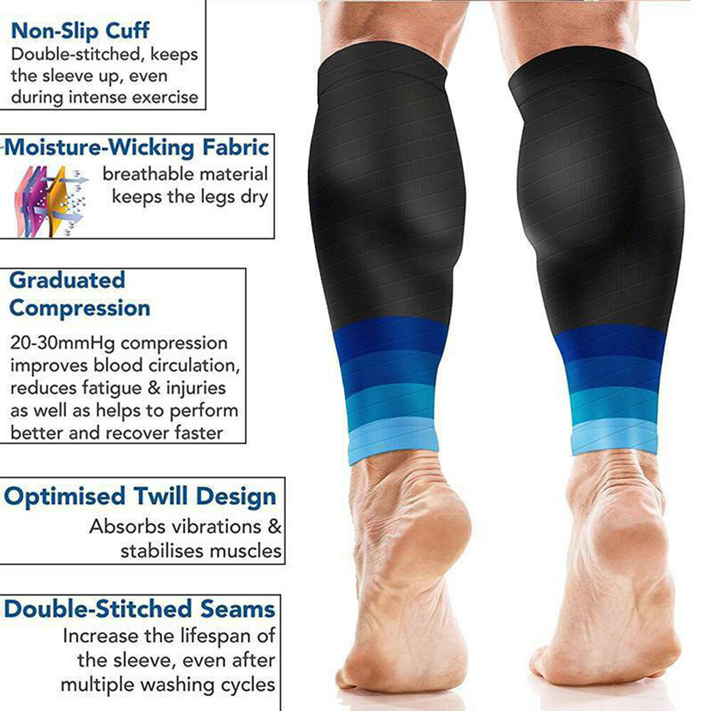 Calf Sleeve Leg Support Brace Compression Socks Stockings Varicose Shin Splint