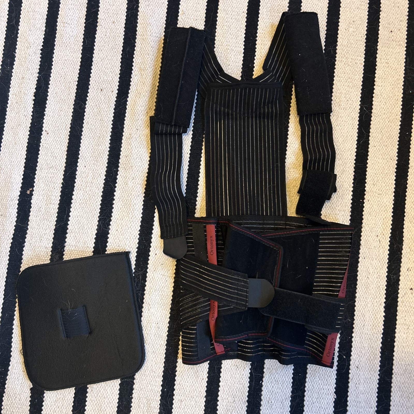 Ortonyx Full Back Support Brace w Removable Dorso Lumbar Pad Pain Relief Black