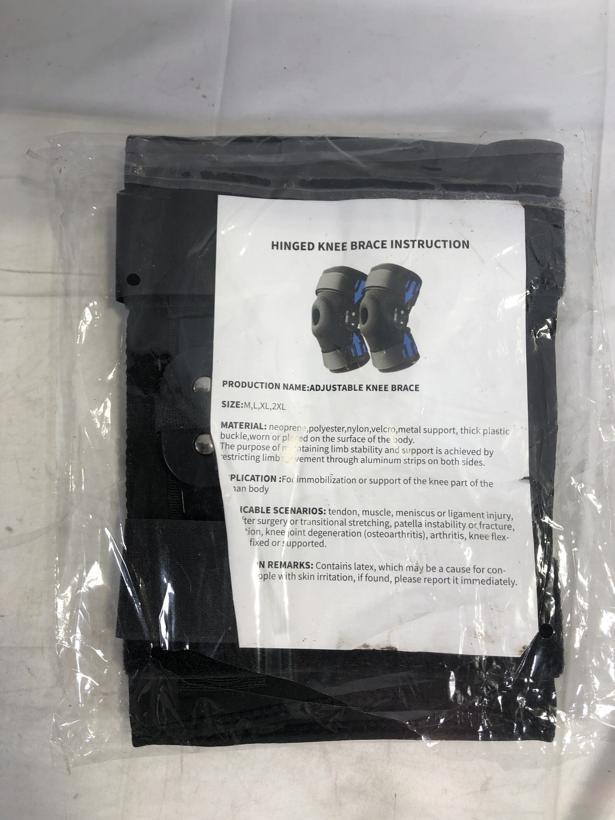 Hinged Adjustable Knee Brace Support Brace Medical Orthopedic XL,Black