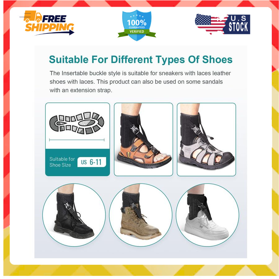 Foot Drop Brace AFO Ankle Support Foot Up Splint Walking Lifting Shoe Drop Foot