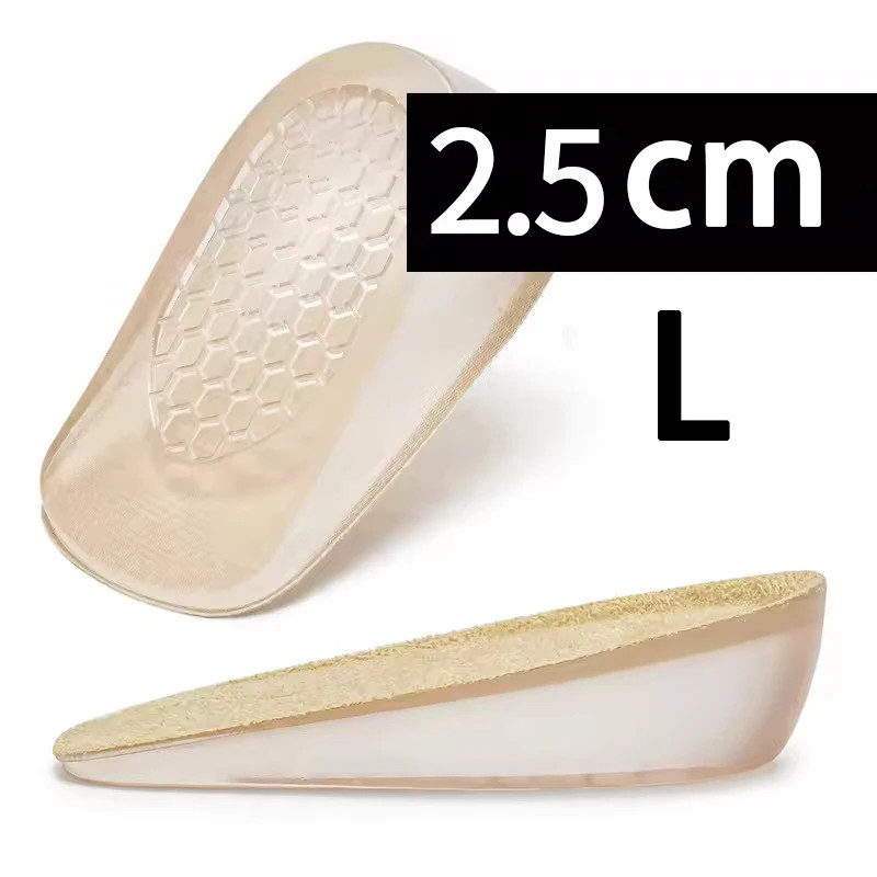 Silicone Height Increasing Insoles Invisible Heel Pads Shock Absorbing Insoles f