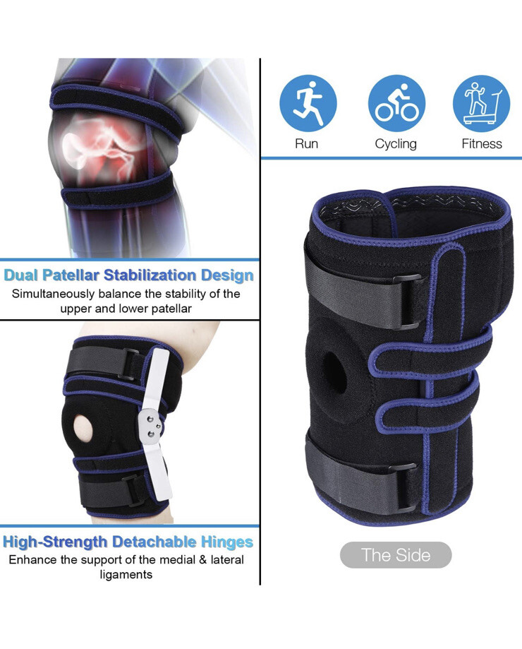 Nvorliy Medium Size Hinged Knee Brace For Men & Women M MEDIUM New