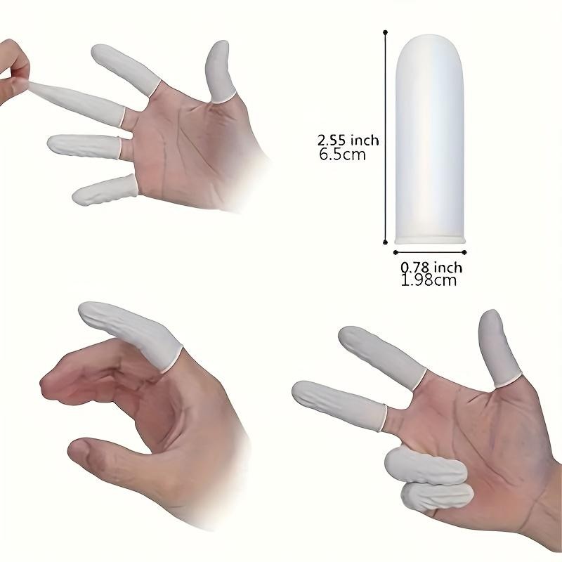 20/200pc Anti-Slip Latex Finger Cots Rubber Protector Elastic Electronic Medical