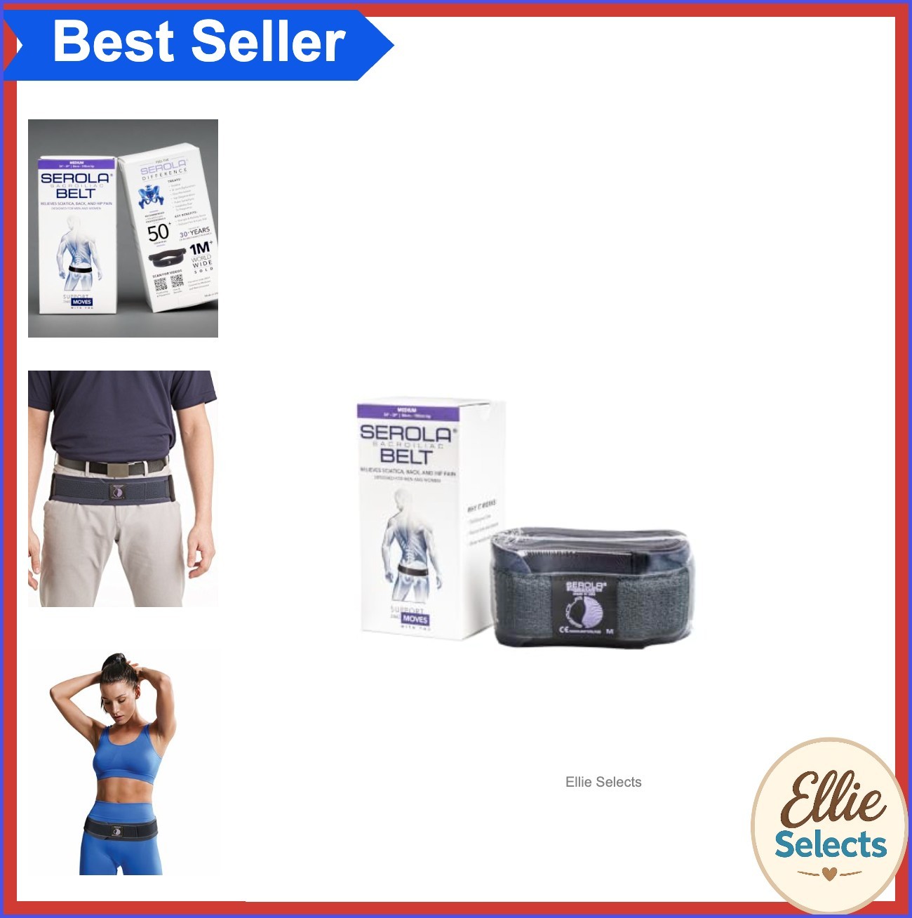 Sacroiliac Belt SI Joint Support 34 to 39 Inch Hip Brace Lower Back Pelvis Pain