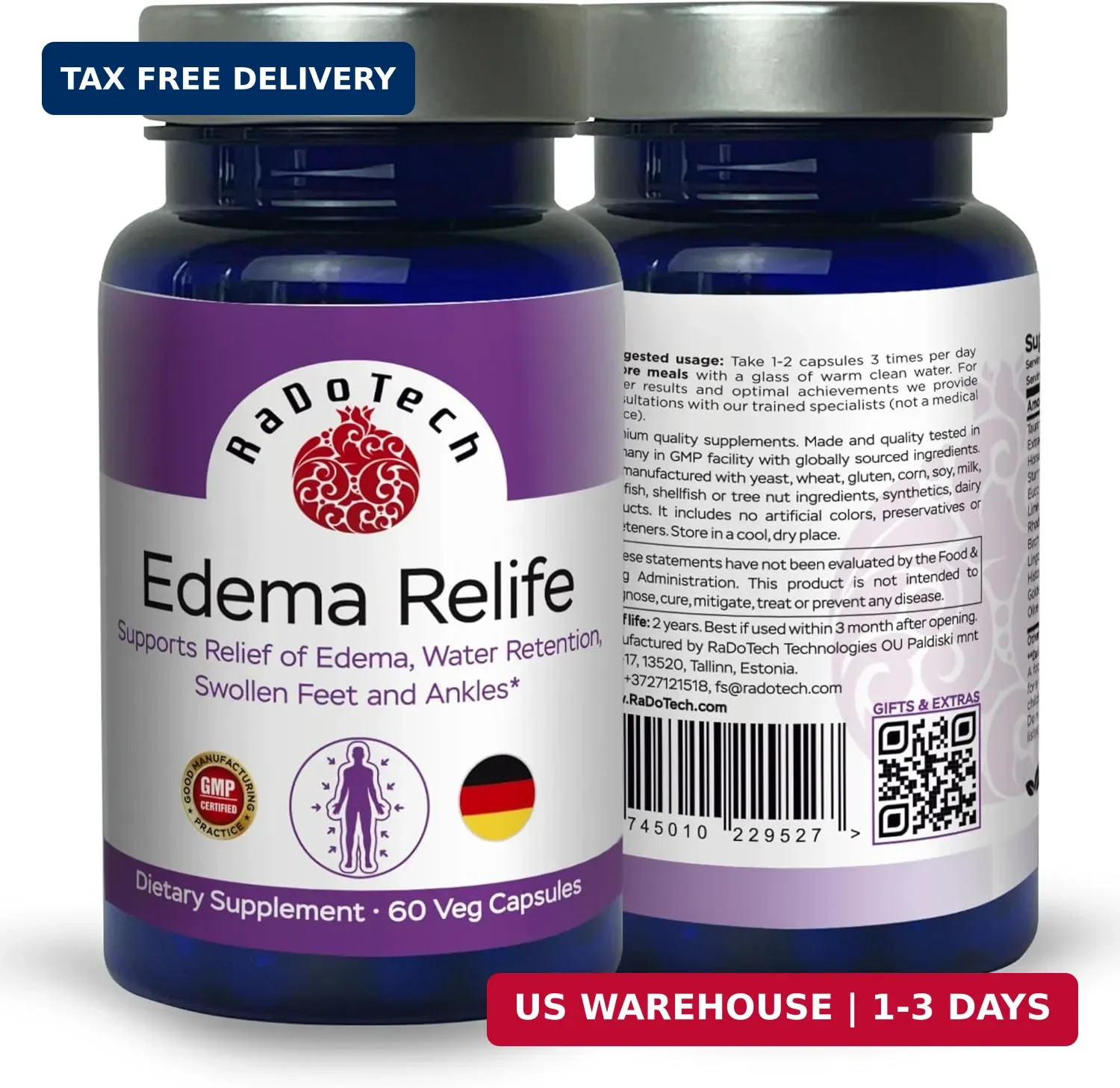 Edema Relife Support Relief of Edema, Water Retention, Swollen Feet and Ankles 6