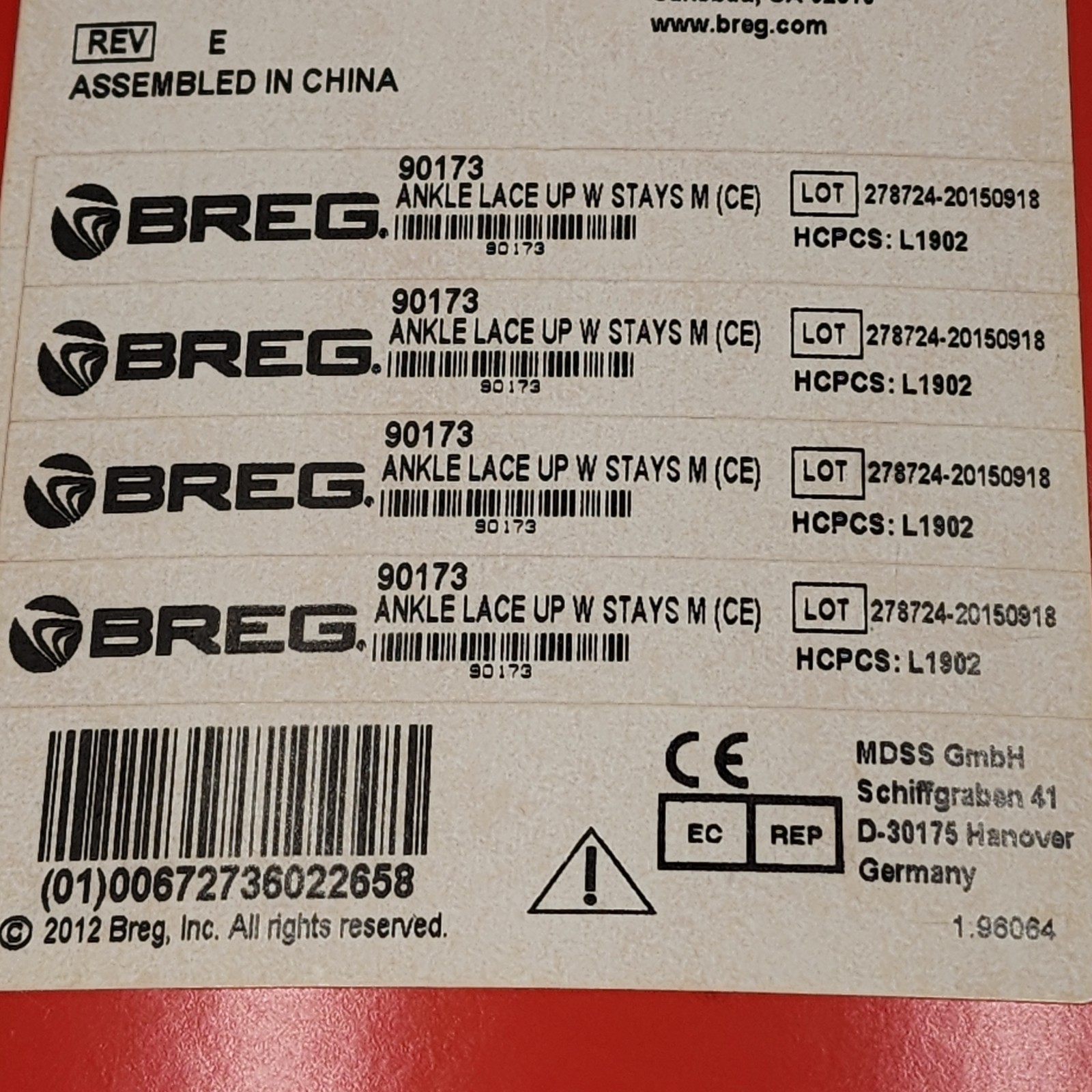 BREG Ankle Lace Up With Tibia Strap 90173 Medium Black