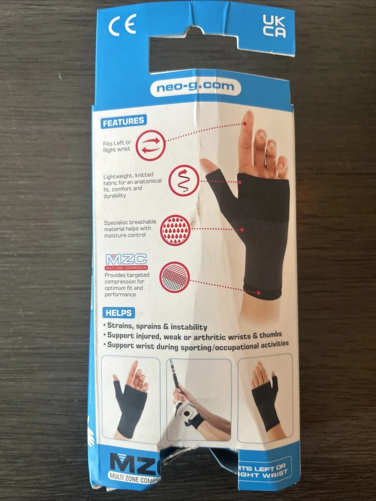 Neo G Airflow Wrist & Thumb Support Black Medium Mild Support Level – Damaged Pk