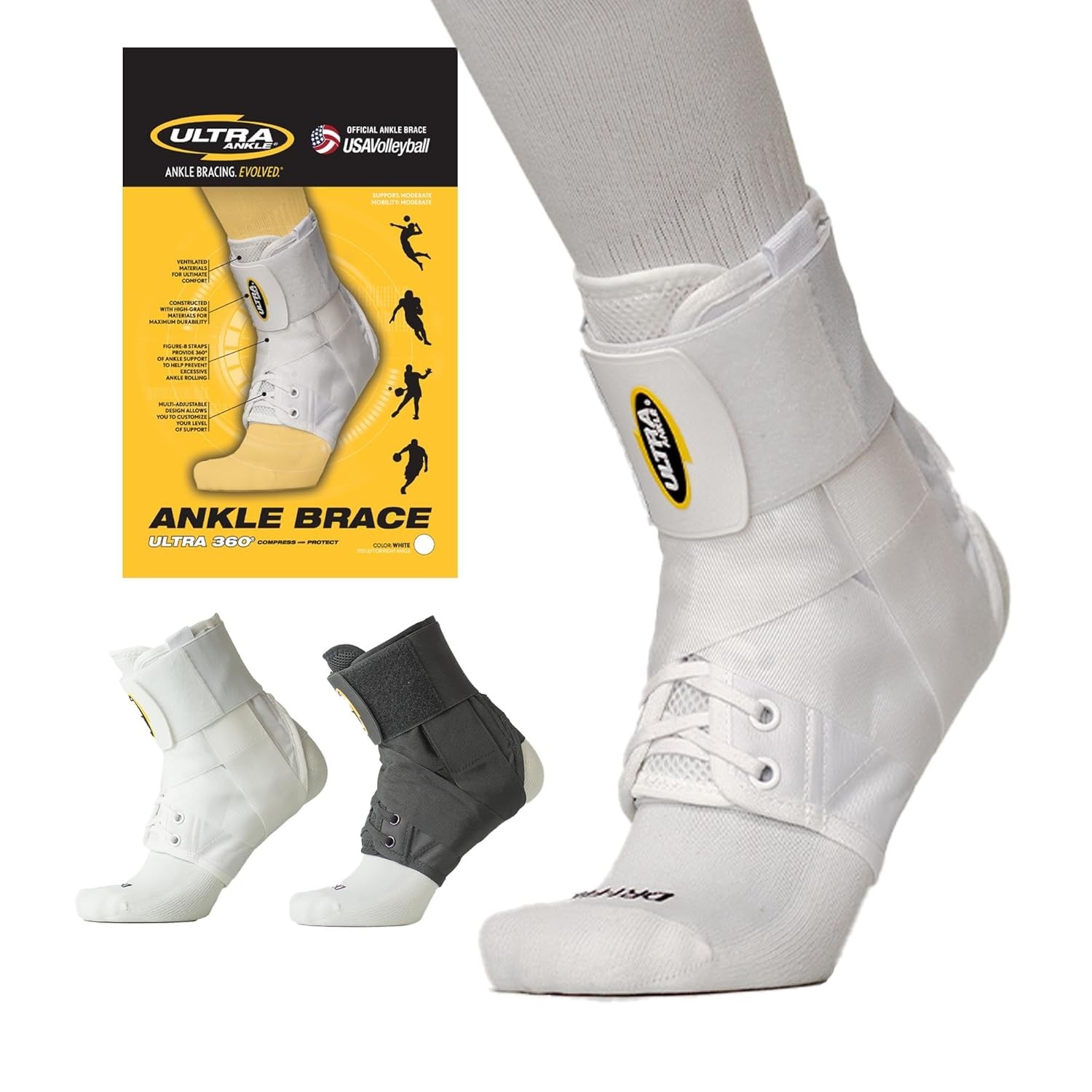 Ultra 360 Lace-Up Ankle Brace Featuring Adjustable Support with Figure-8 Straps