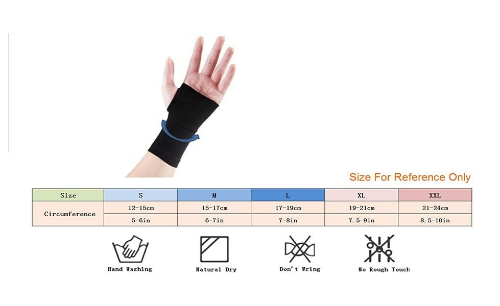 SVDpirit Compression Wrist Sleeves (1pc) for Carpal Tunnel and Large, Black