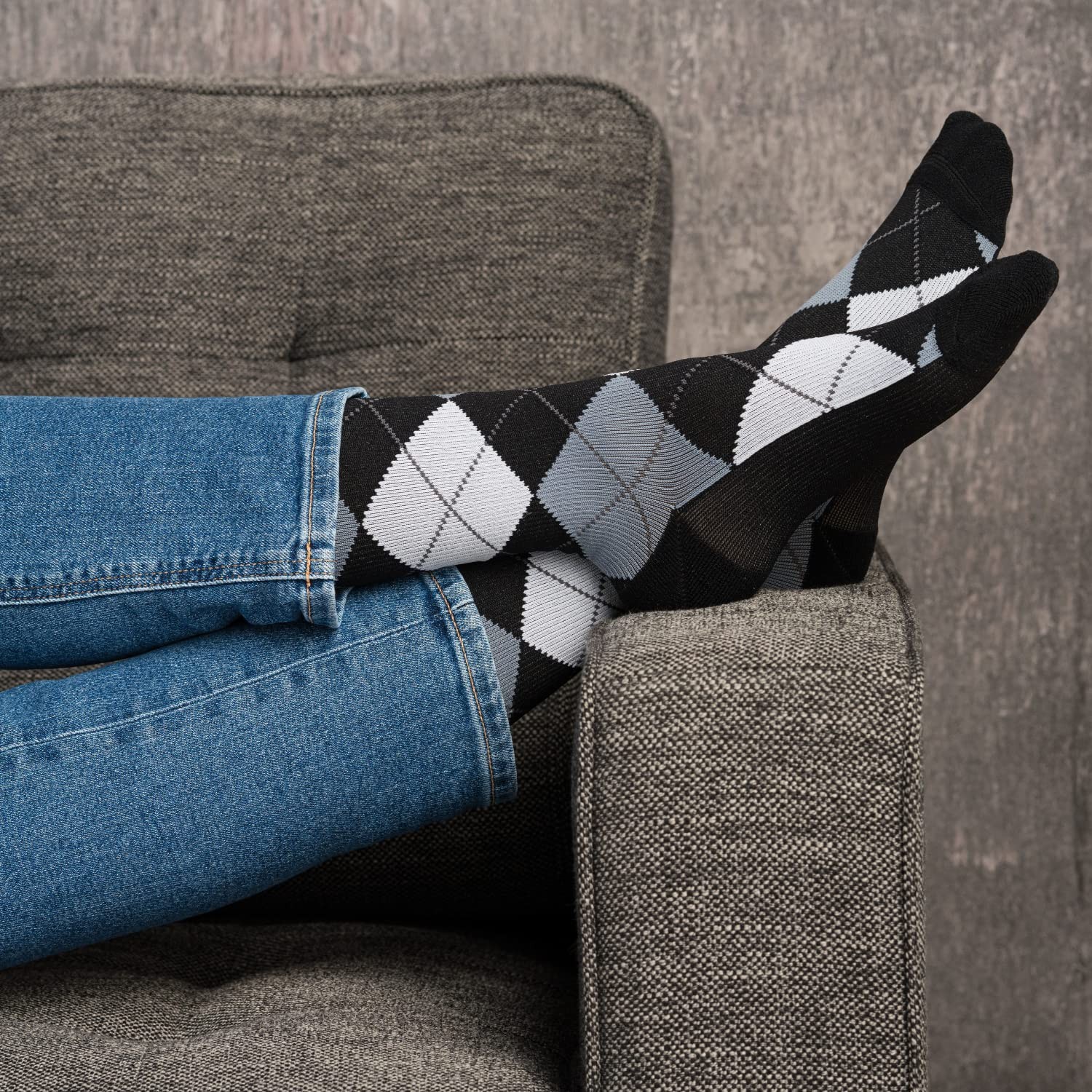 Mens Womens Knee High 1520 mmHg Graduated Compression Argyle Socks Garment