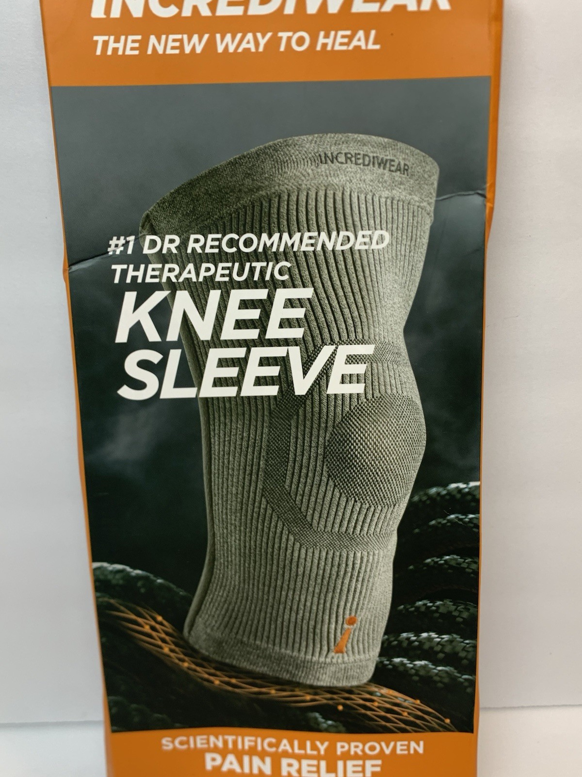 Incrediwear Knee Sleeve MEDIUM GRAY ~ Healing Brace Pain Arthritis Tendonitis