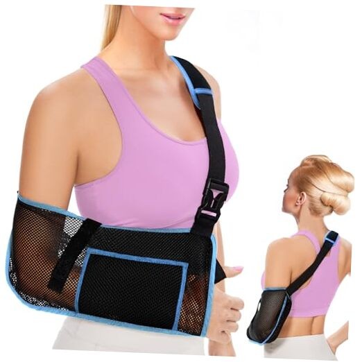 Arm Sling Shoulder Immobilizer,Breathable Mesh Adjustable Support Large Black