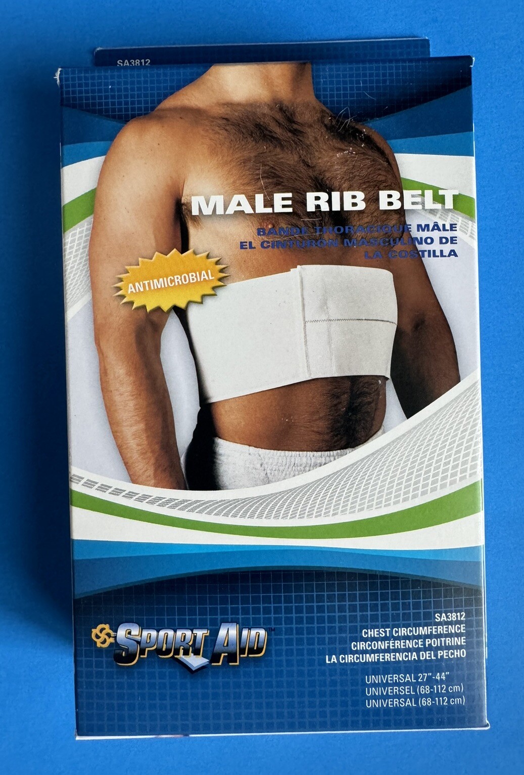 Sport Aid Rib Belt Male One Size fits Most Universal — White (27-44 inches)