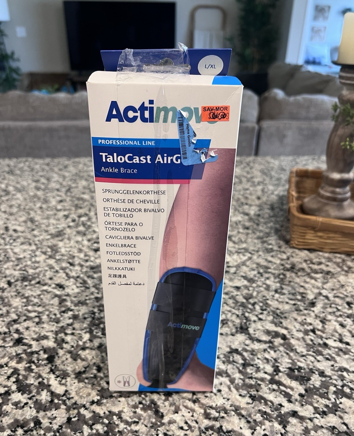 Actimove TaloCast AirGel Ankle Brace L/XL Adjustable 73119-01