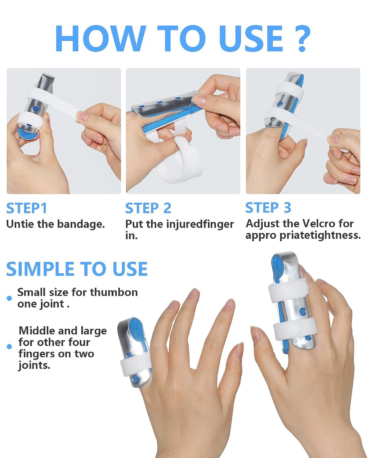 Pinky Finger Splint Kids, Trigger Finger Splint, 2PCS, Small | For Thumb, Arthri