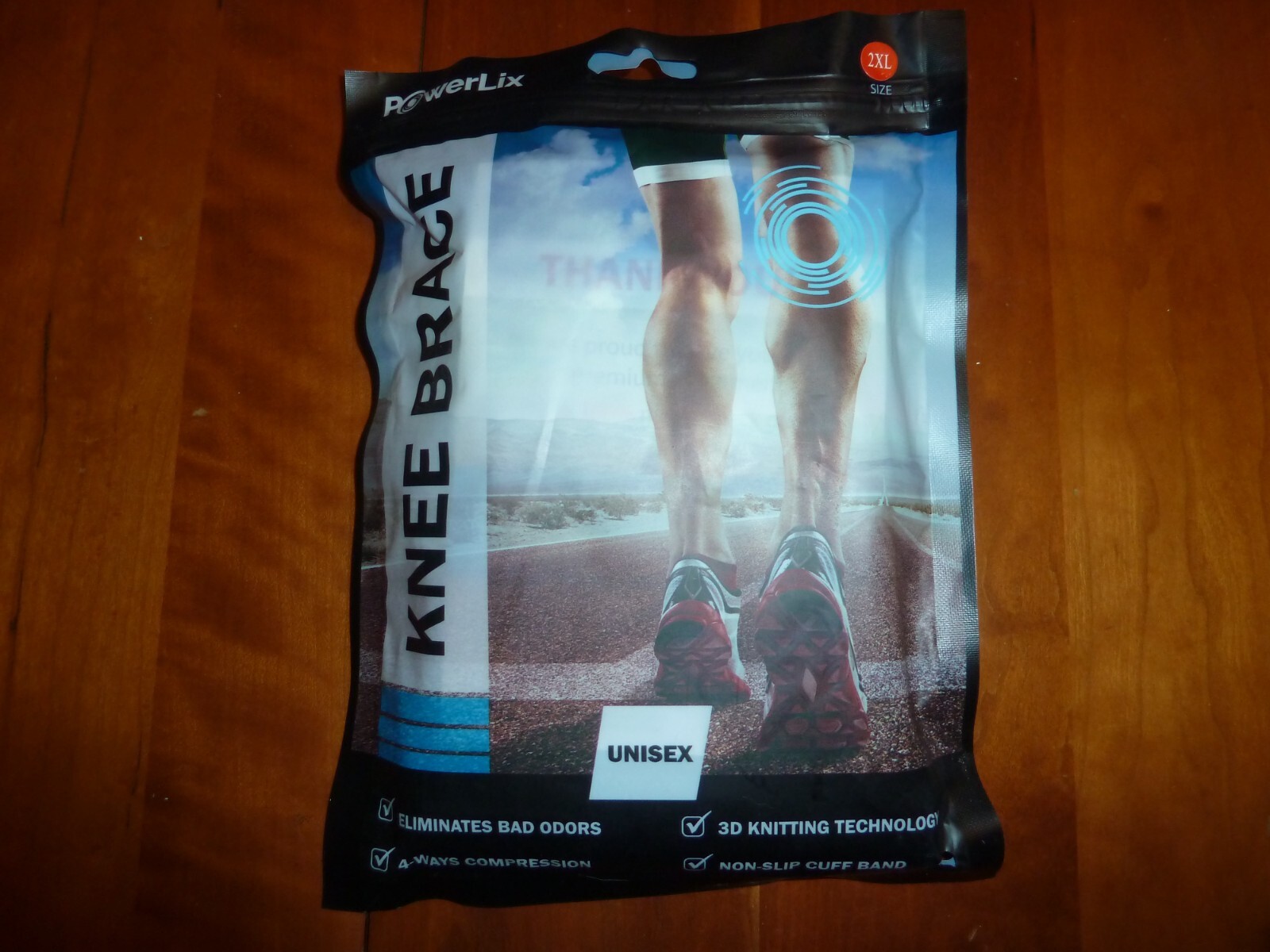 POWERLIX 4way Compression Sleeve Knee Brace Men Women Right Left XXL 2XL Unisex