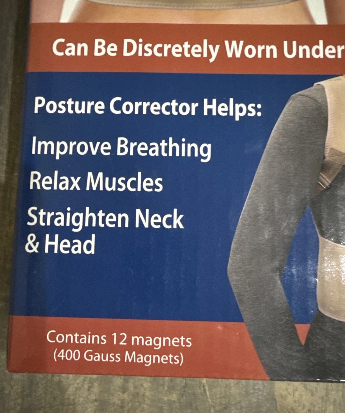 North American Health + Wellness Magnetic Posture Corrector Adjustable Fit 28-38