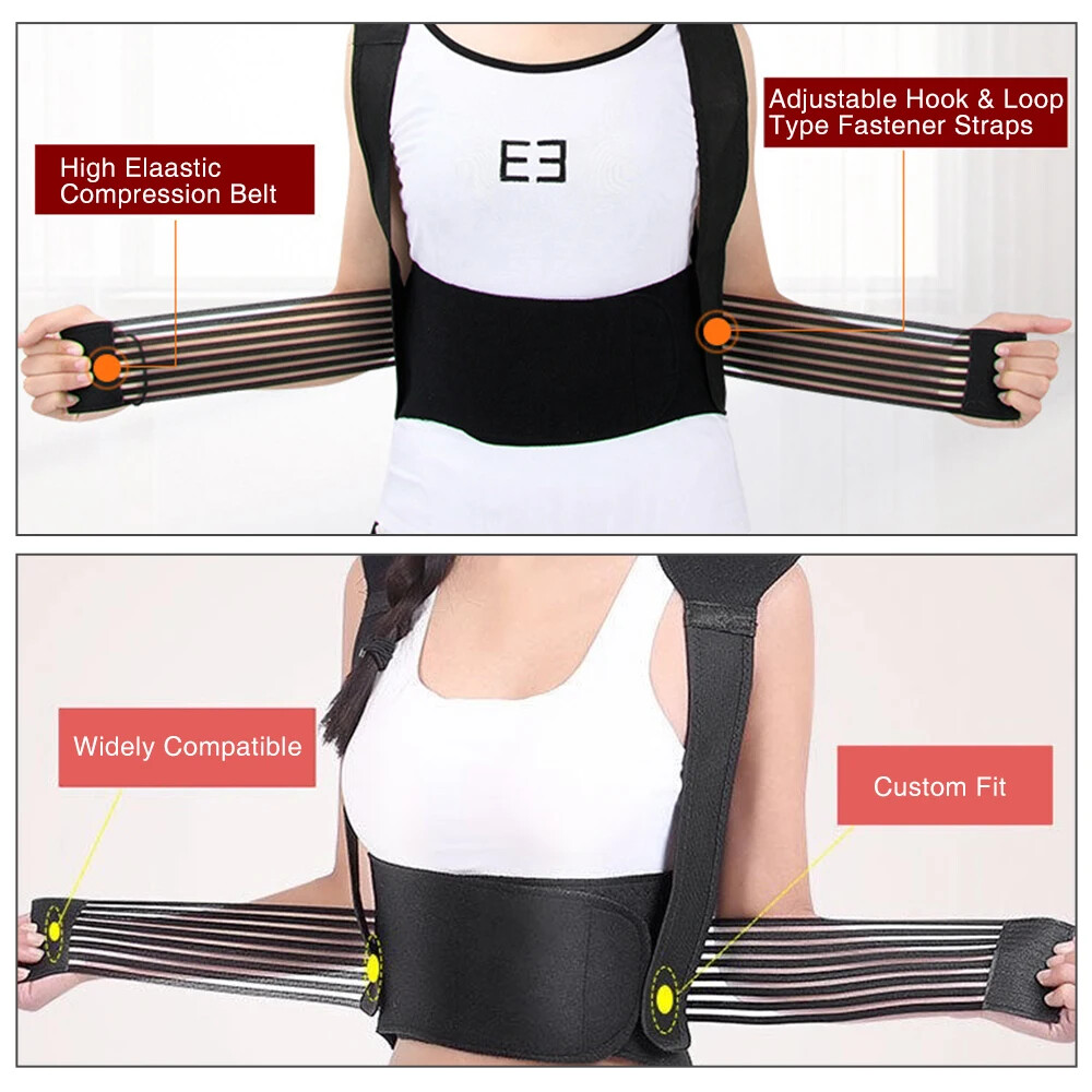 Magnetic Self Heating Back Support Tourmaline Therapy Waist Belt Shoulder Brace