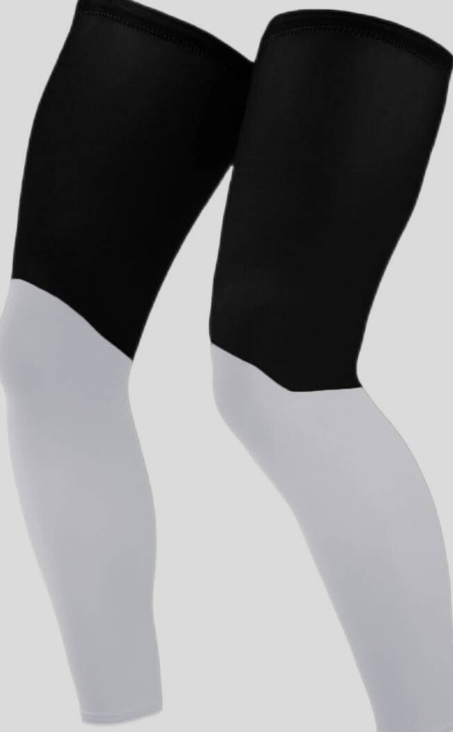 Compression Leg Sleeves Full Leg Sleeve for Men & Women Medium Black & White