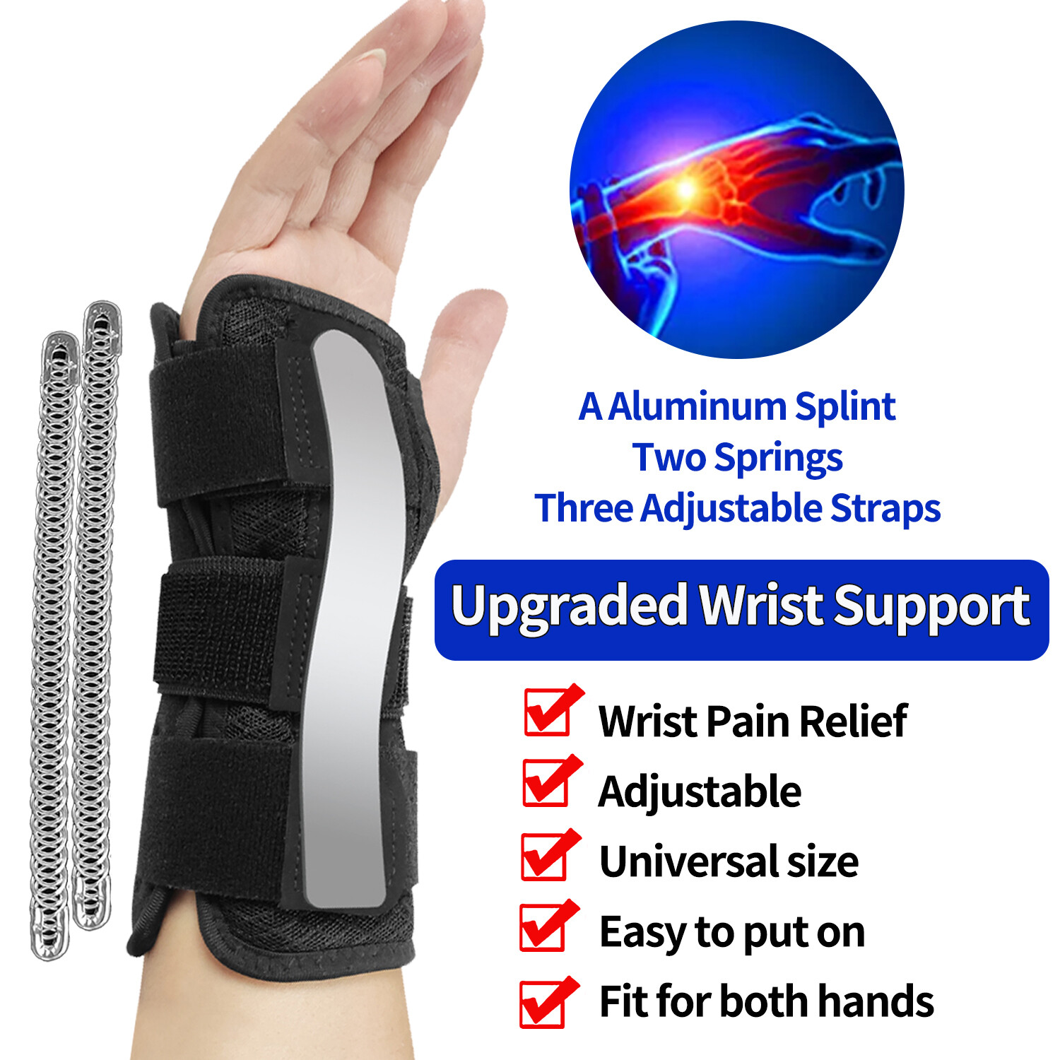 Left Right Wrist Support Hand Splint Brace Arthritis Carpal Tunnel Sprain Sports