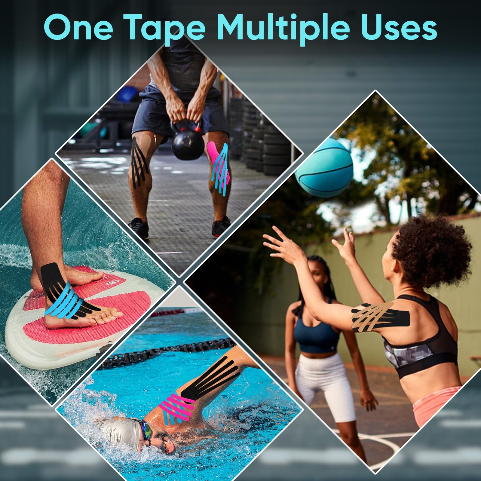 TEAWOO PreCut Kinesiology Tape 40 PCS Knee Pain Relief