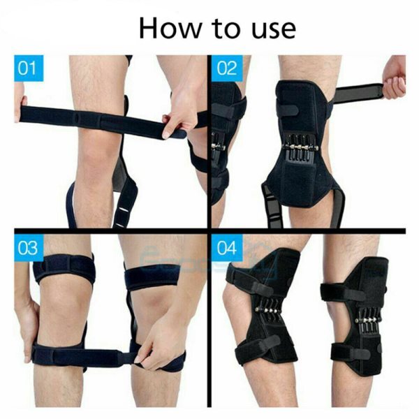 1/Pair Knee Pads Booster Joint Support Brace Lift Squat Sport Power Spring Force