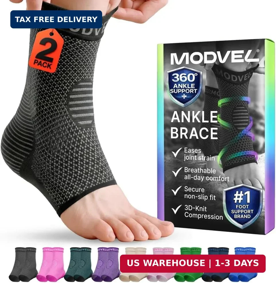 Modvel Foot & Ankle Brace Socks for Sprained Ankle Compression Sleeve – Foot Sup