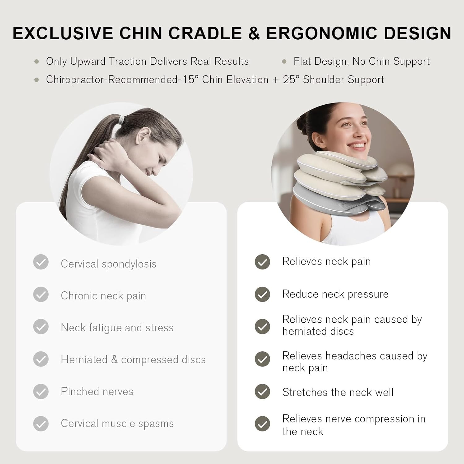Neck Stretcher with Brace – Inflatable Cervical Traction Device for Neck Pain…