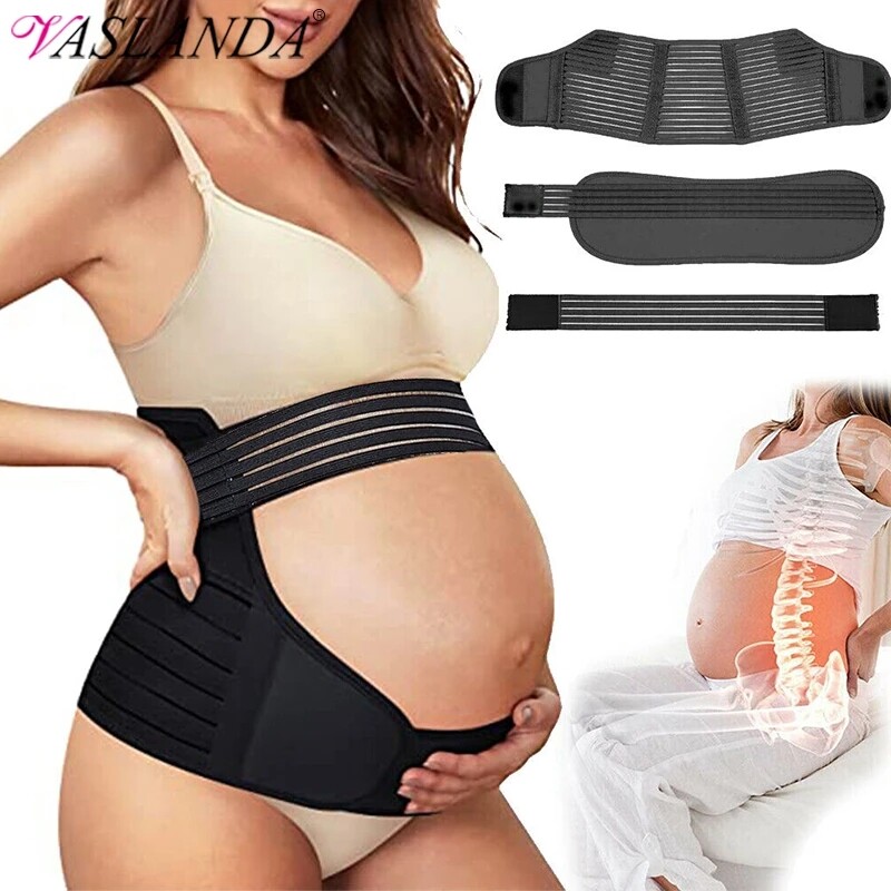 Pregnant Women Waist Trainer Maternity 3 In 1 Belly Lumbar Support Belt Bands US