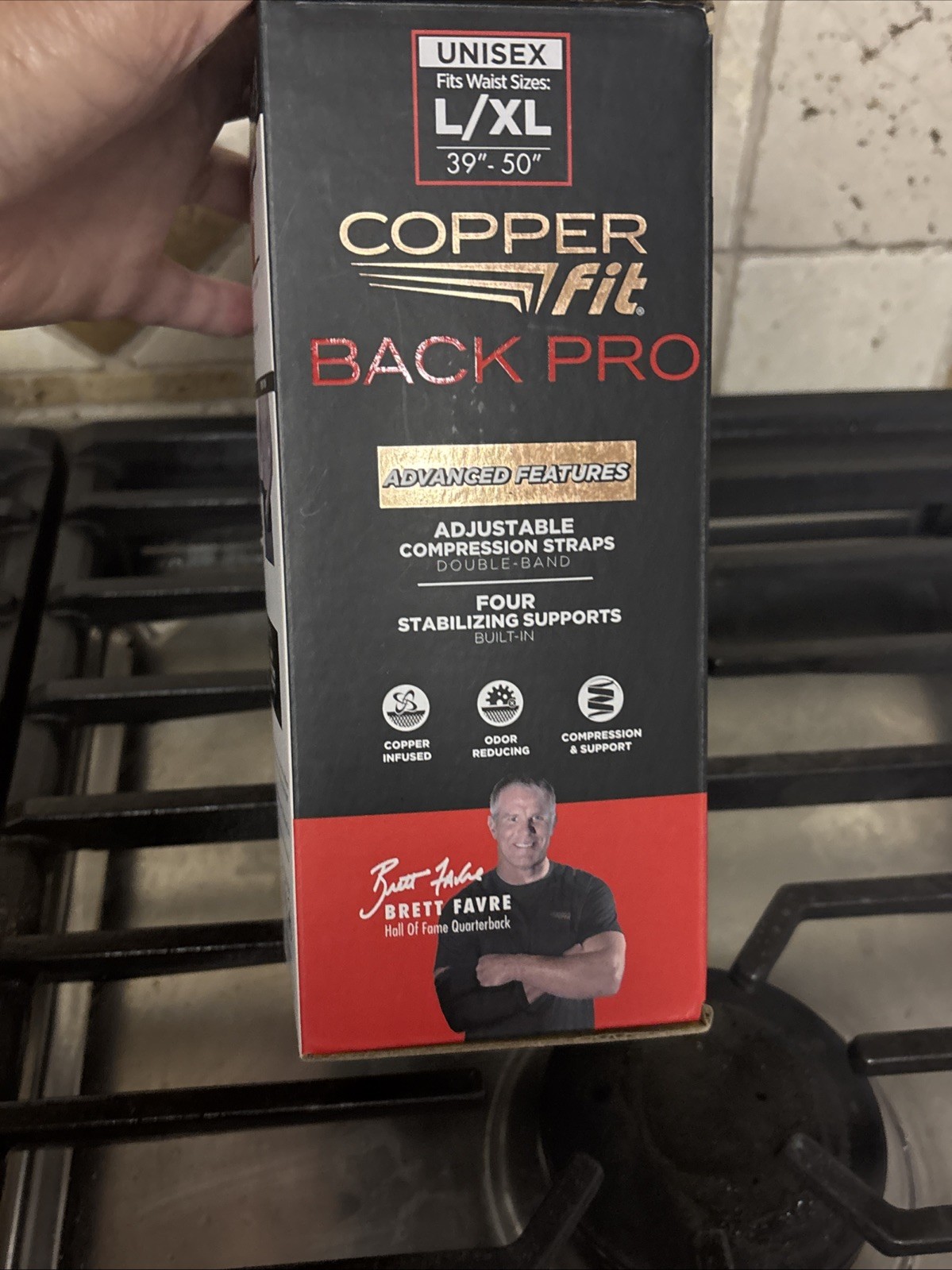 Copper Fit Black Back Pro Compression & Support With Adjustable Straps L / XL