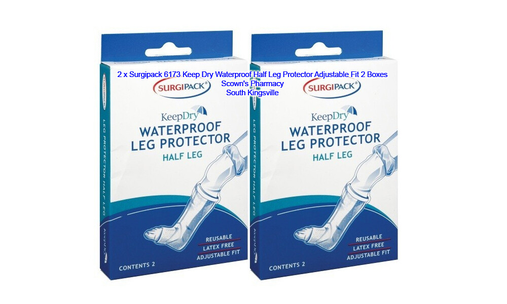 2 x Surgipack Keep Dry Waterproof Half Leg Protector Adjustable Fit Contents 2