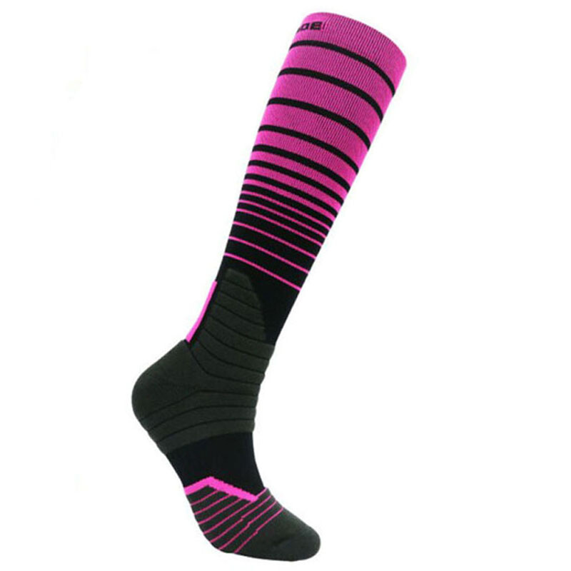Pro Mens Womens Running Compression Sports Socks Marathon Jogging Socks Striped