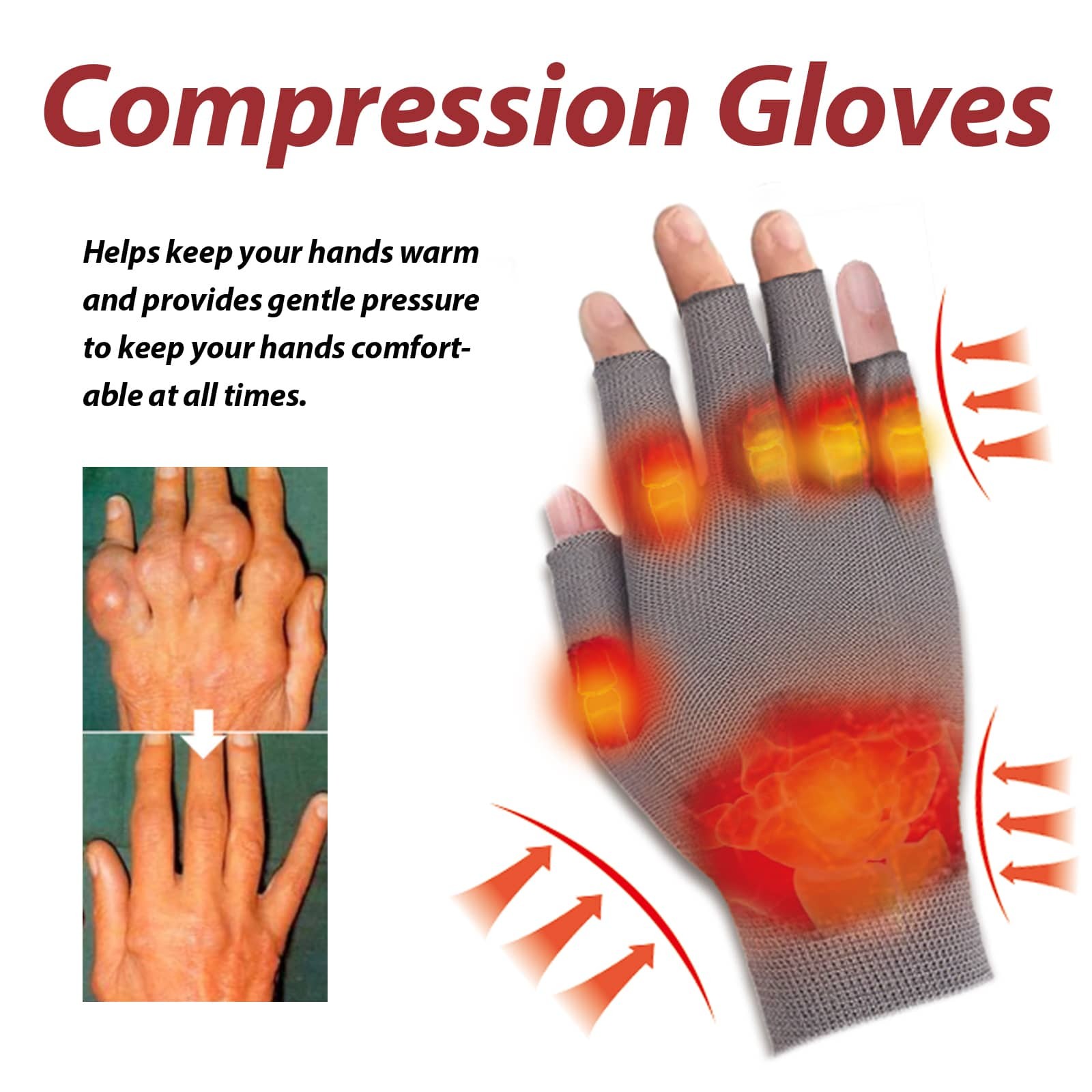 Arthritis Compression Gloves Hand Joint Pain Relief Wrist Protection Gloves US