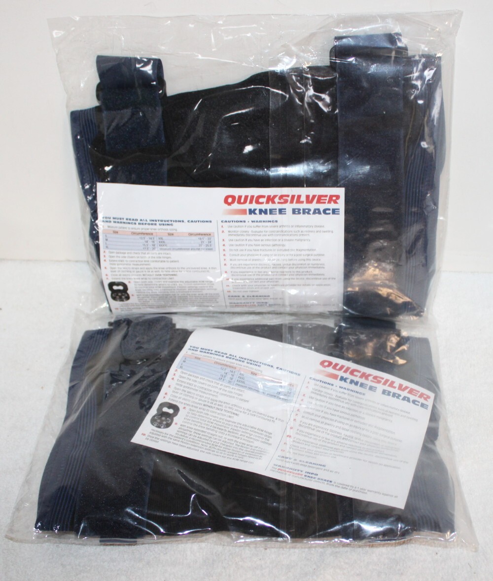 2 Pairs Quicksilver 2XL Knee Braces QS-1832-1 ~ New in Package