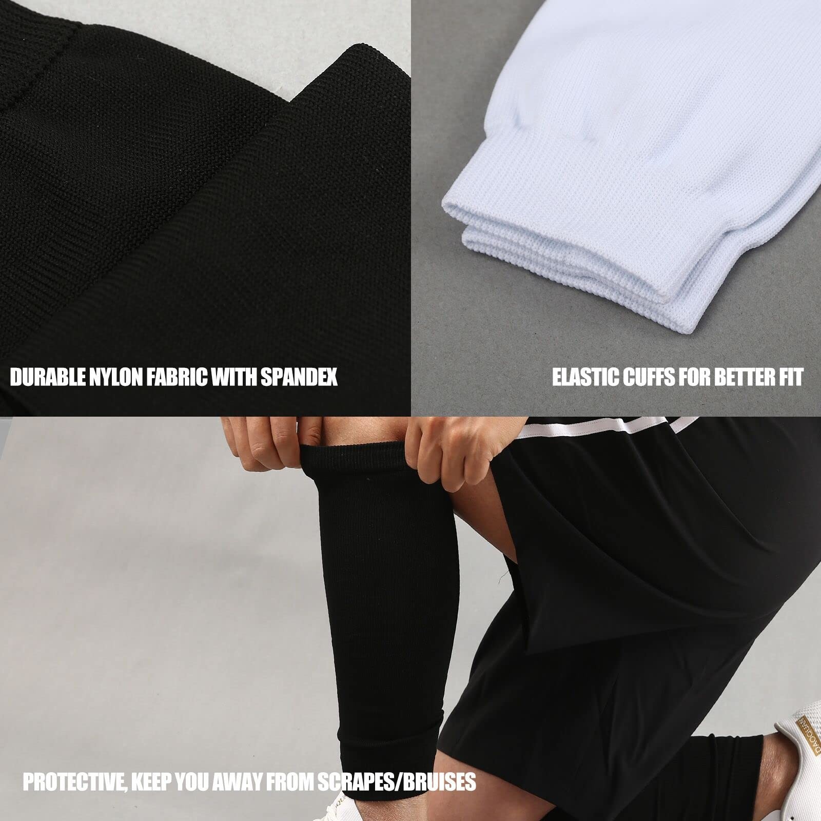 Yxmeiguo Football Leg Sleeves For Men Women, Calf Compression Adults, White