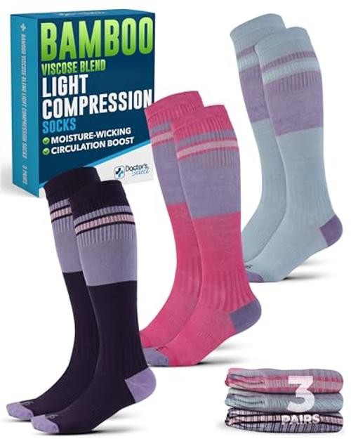 Doctor’s Select Bamboo Viscose Light Compression Medium Stripes Set B – 3 Pairs